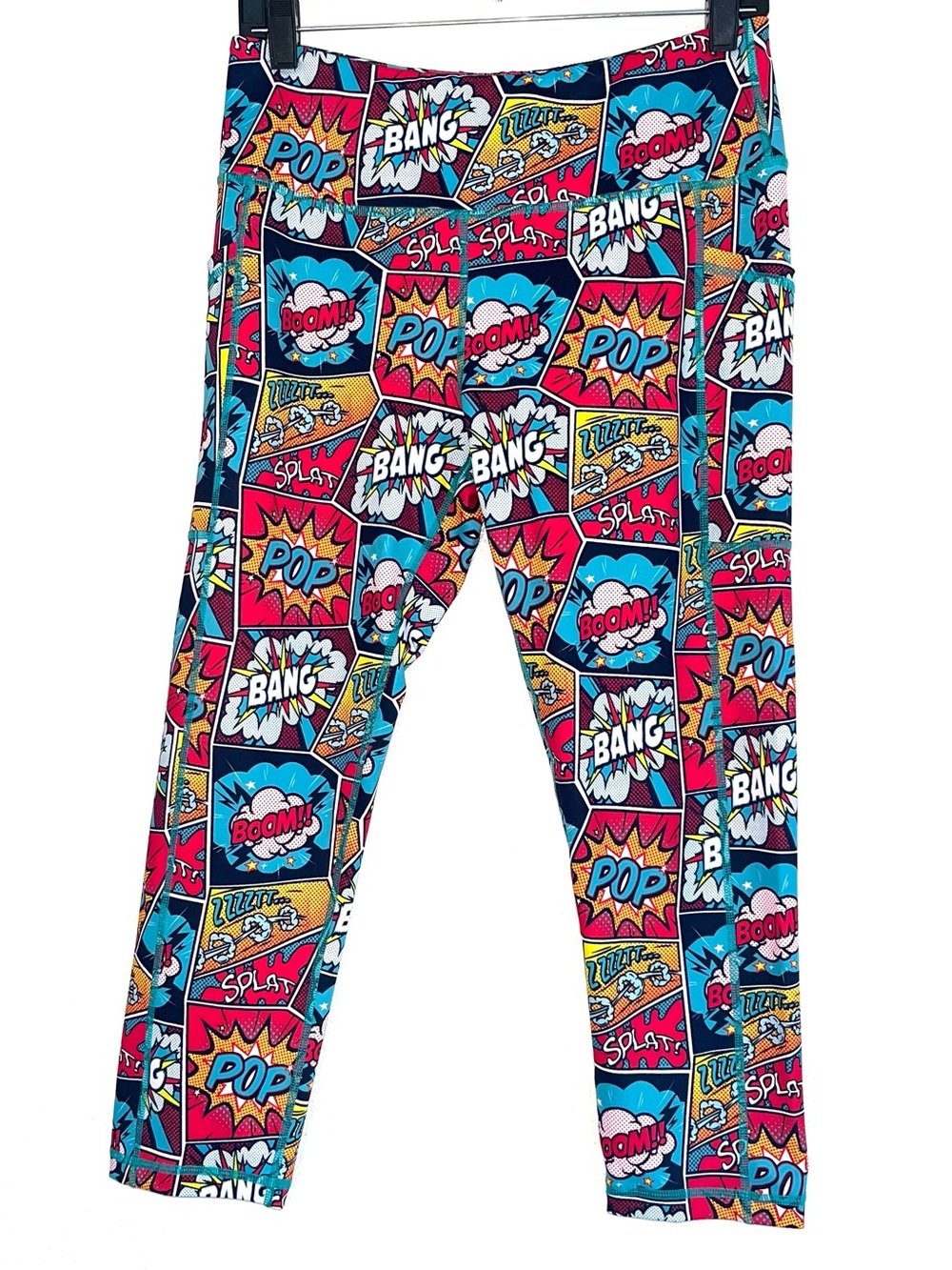 Constantly Varied Gear Knockout Leggings Capri Comic Book Design EUC SZE Large